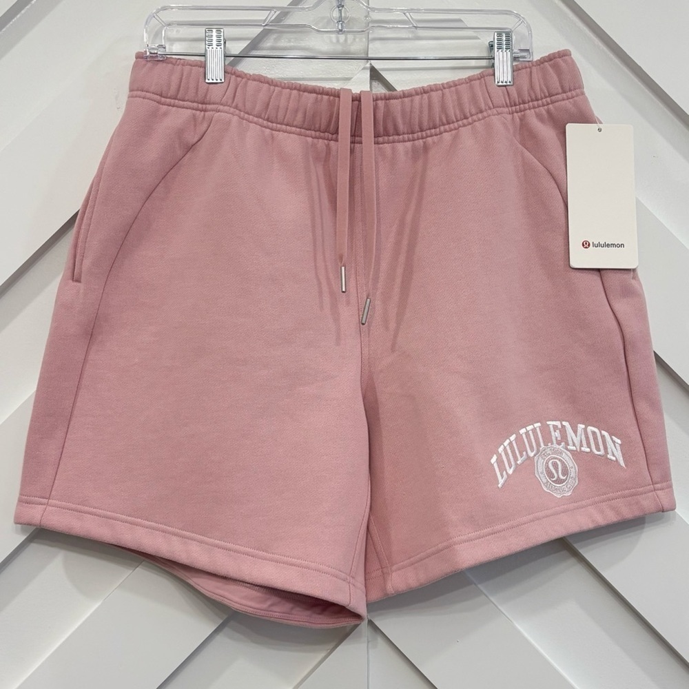 NWT Lululemon Scuba Oversized MR Shorts 7" Graphic In Pink Haze Size Large